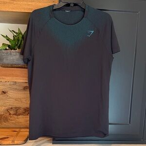 Gymshark Black and Teal Short Sleeve Tee